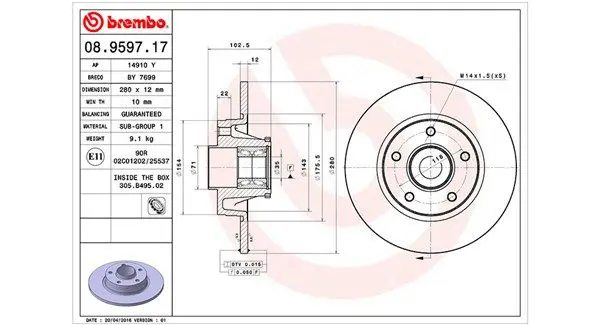 Handler.Part Brake disc Magneti Marelli 360406057400 1