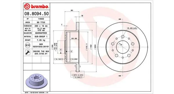 Handler.Part Brake disc Magneti Marelli 360406065100 1