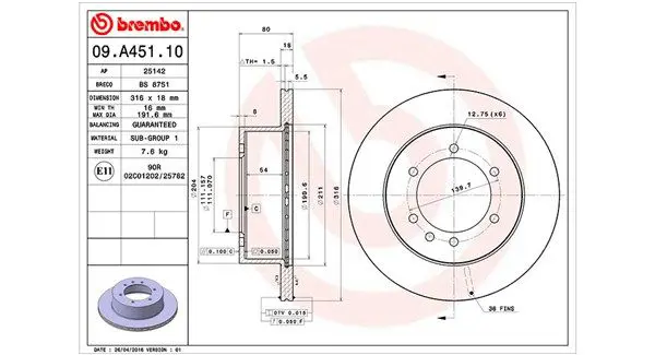 Handler.Part Brake disc Magneti Marelli 360406072200 1