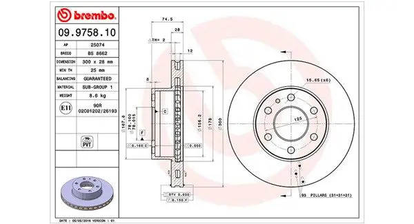 Handler.Part Brake disc Magneti Marelli 360406074100 1