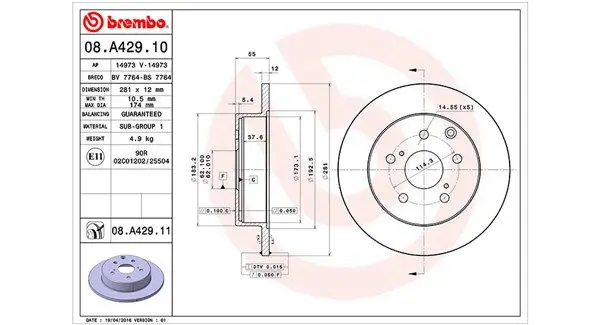 Handler.Part Brake disc Magneti Marelli 360406078000 1