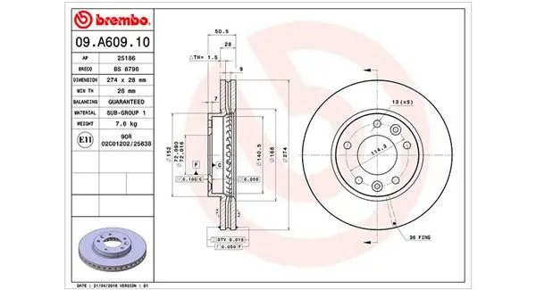 Handler.Part Brake disc Magneti Marelli 360406078100 1