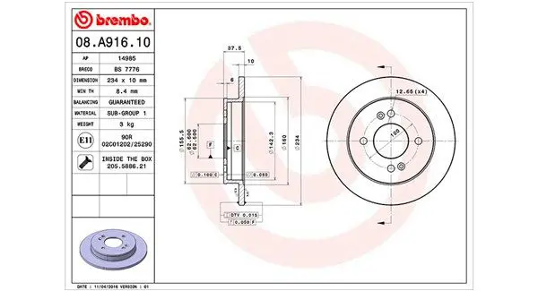 Handler.Part Brake disc Magneti Marelli 360406080400 1