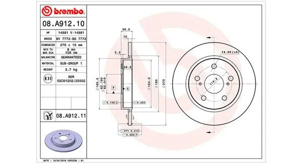 Handler.Part Brake disc Magneti Marelli 360406091400 1