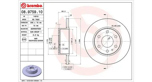 Handler.Part Brake disc Magneti Marelli 360406093400 1