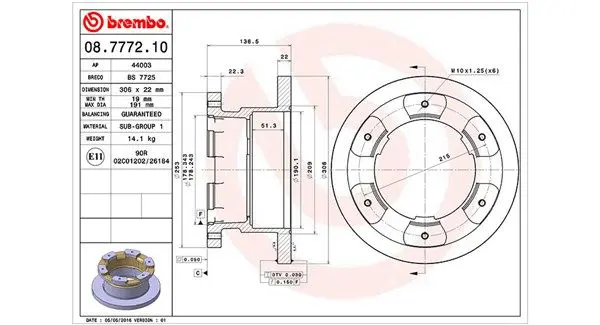 Handler.Part Brake disc Magneti Marelli 360406106100 1