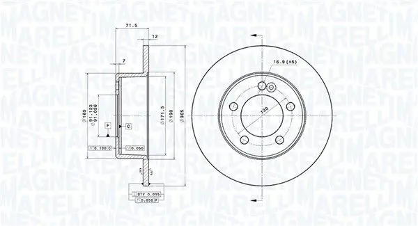 Handler.Part Brake disc Magneti Marelli 360406106400 1