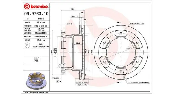 Handler.Part Brake disc Magneti Marelli 360406108200 1