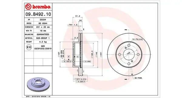 Handler.Part Brake disc Magneti Marelli 360406113100 1