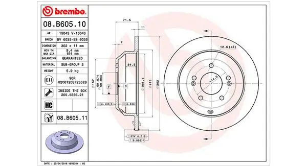 Handler.Part Brake disc Magneti Marelli 360406115700 1