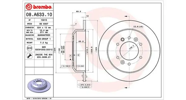 Handler.Part Brake disc Magneti Marelli 360406116500 1