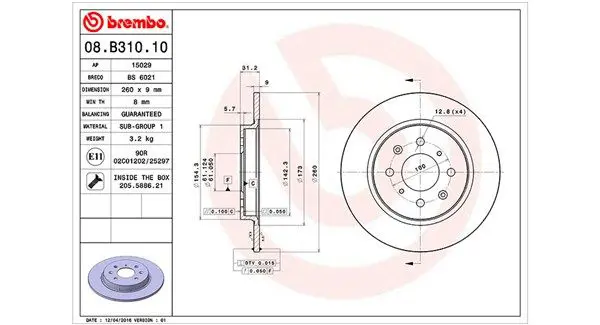 Handler.Part Brake disc Magneti Marelli 360406117500 1