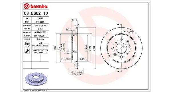 Handler.Part Brake disc Magneti Marelli 360406119100 1