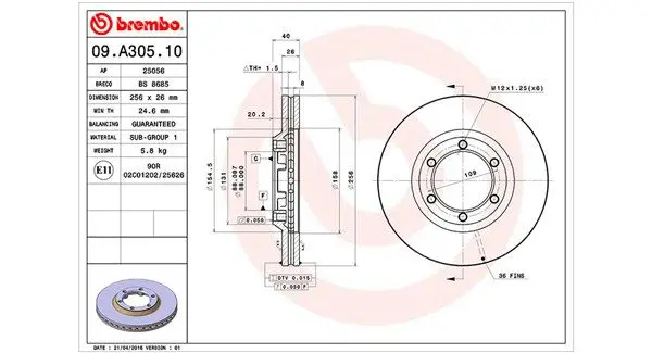 Handler.Part Brake disc Magneti Marelli 360406126500 1