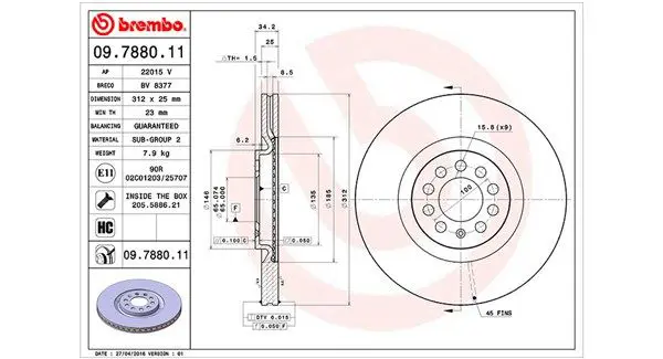 Handler.Part Brake disc Magneti Marelli 360406013101 1