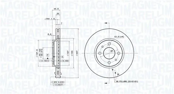 Handler.Part Brake disc Magneti Marelli 360406029401 1