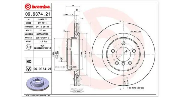 Handler.Part Brake disc Magneti Marelli 360406055901 1