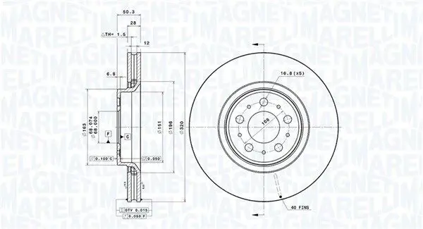 Handler.Part Brake disc Magneti Marelli 360406077400 1