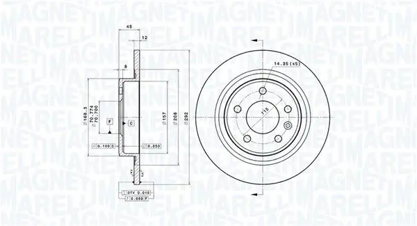 Handler.Part Brake disc Magneti Marelli 360406107601 1