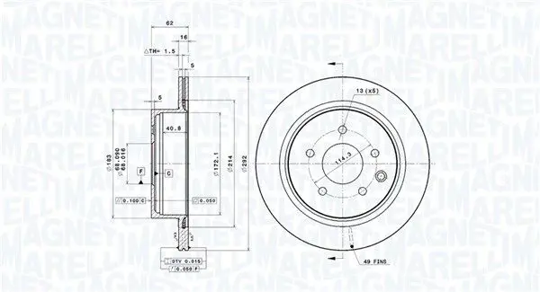 Handler.Part Brake disc Magneti Marelli 360406110101 1