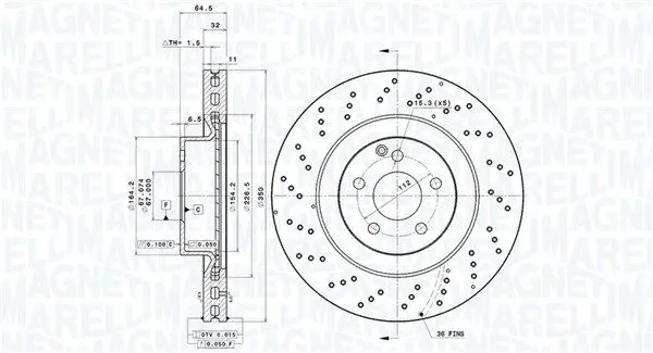 Handler.Part Brake disc Magneti Marelli 360406112701 1