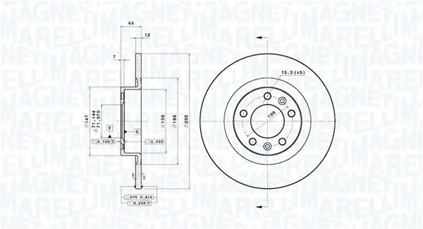 Handler.Part Brake disc Magneti Marelli 360406123401 1