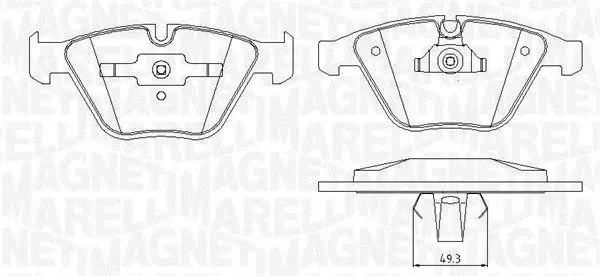 Handler.Part Brake pad set, disc brake Magneti Marelli 363916060151 1