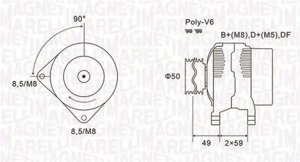 Handler.Part Alternator Magneti Marelli 063731147010 1