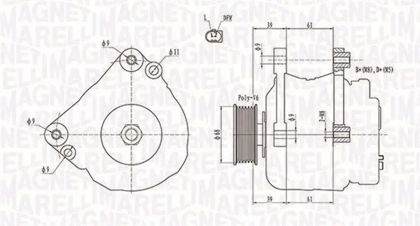 Handler.Part Alternator Magneti Marelli 063731587010 1