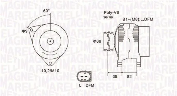 Handler.Part Alternator Magneti Marelli 063731588010 1