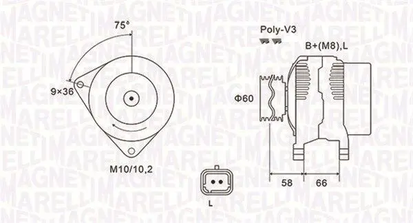 Handler.Part Alternator Magneti Marelli 063731637010 1