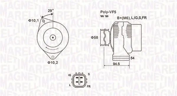 Handler.Part Alternator Magneti Marelli 063731721010 1