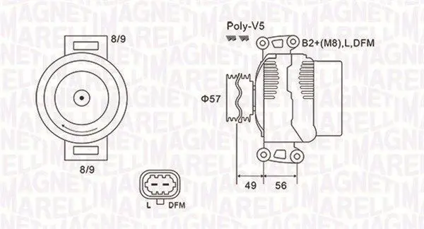 Handler.Part Alternator Magneti Marelli 063731740010 1