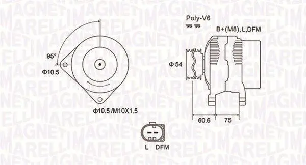 Handler.Part Alternator Magneti Marelli 063731757010 1