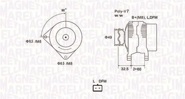 Handler.Part Alternator Magneti Marelli 063731814010 1