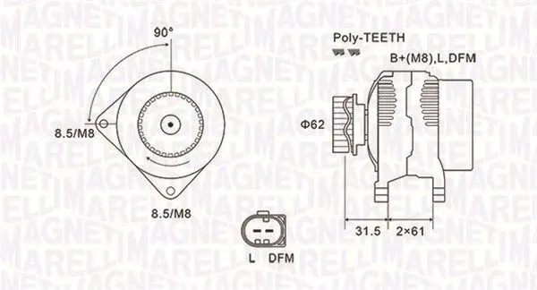 Handler.Part Alternator Magneti Marelli 063731820010 1