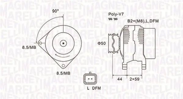 Handler.Part Alternator Magneti Marelli 063731827010 1