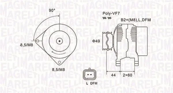 Handler.Part Alternator Magneti Marelli 063731877010 1