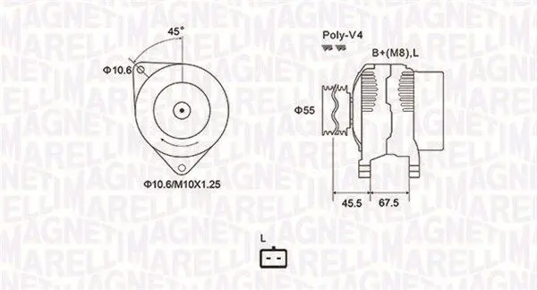 Handler.Part Alternator Magneti Marelli 063731963010 1