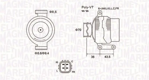 Handler.Part Alternator Magneti Marelli 063731980010 1