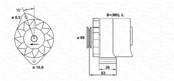 Handler.Part Alternator Magneti Marelli 944346033010 1