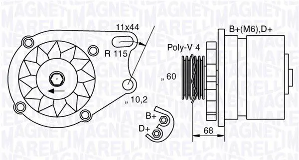 Handler.Part Alternator Magneti Marelli 063321747010 1