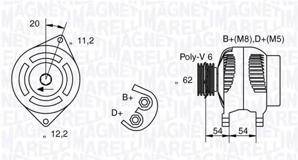 Handler.Part Alternator Magneti Marelli 063731223010 1