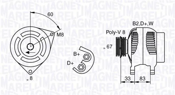 Handler.Part Alternator Magneti Marelli 063321753010 1