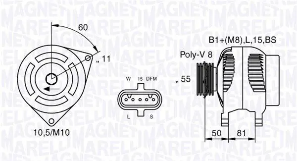 Handler.Part Alternator Magneti Marelli 063535550050 1