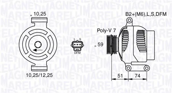 Handler.Part Alternator Magneti Marelli 063533251000 1