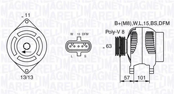 Handler.Part Alternator Magneti Marelli 063536550080 1