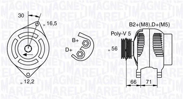 Handler.Part Alternator Magneti Marelli 063533250590 1