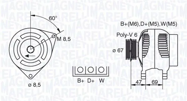 Handler.Part Alternator Magneti Marelli 063321347010 1