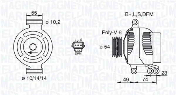 Handler.Part Alternator Magneti Marelli 063731758010 1